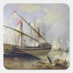 Sticker Carré La bataille de Grengham le 27 juillet 1720