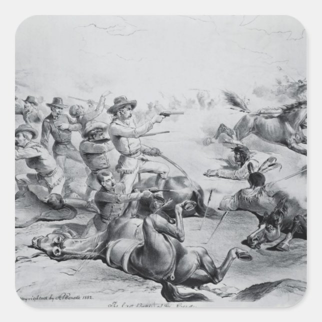Sticker Carré La bataille Dernière du général Custer (Devant)
