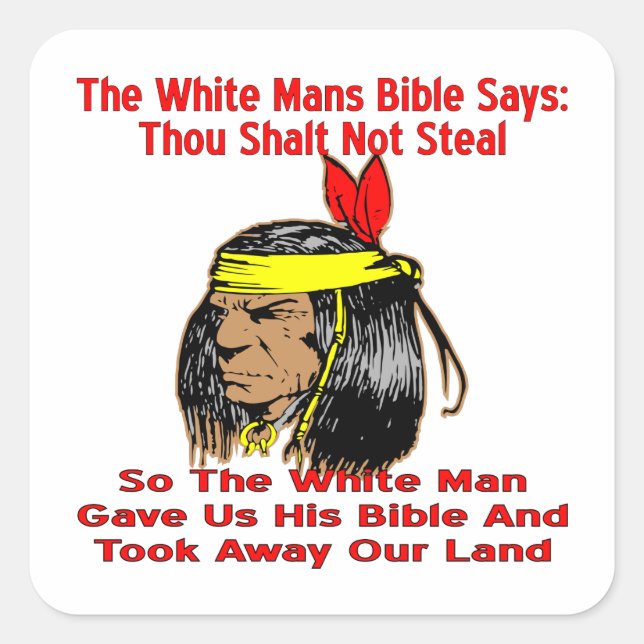 Sticker Carré La Bible Blanche Dit Non Vapeur Puis Il A Pris Not (Devant)