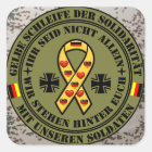 Sticker Carré La boucle jaune de solidarité pour nos soldats