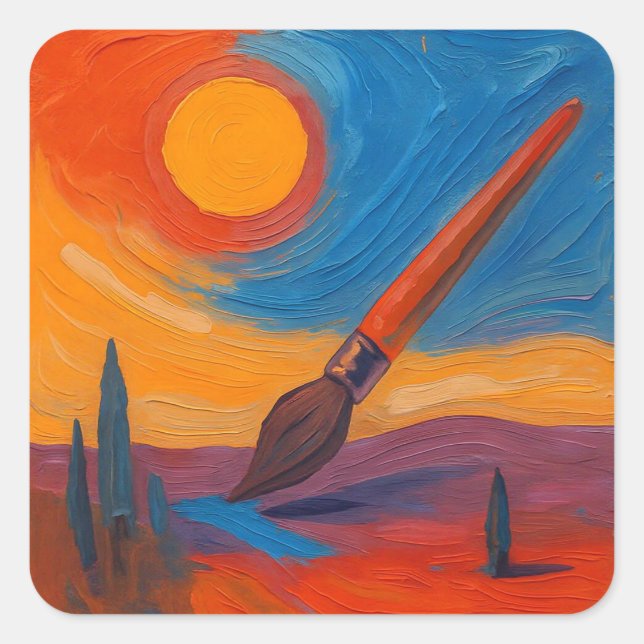 Sticker Carré La brosse des rêves (Devant)