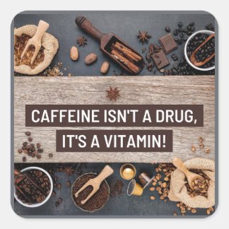 Sticker Carré la caféine n'est pas