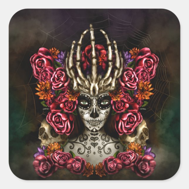 Sticker Carré La Calavera Catrina (Devant)