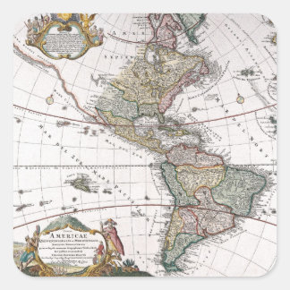Sticker Carré La carte des héritiers des Homans des Amériques