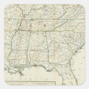 Sticker Carré La carte historique de guerre