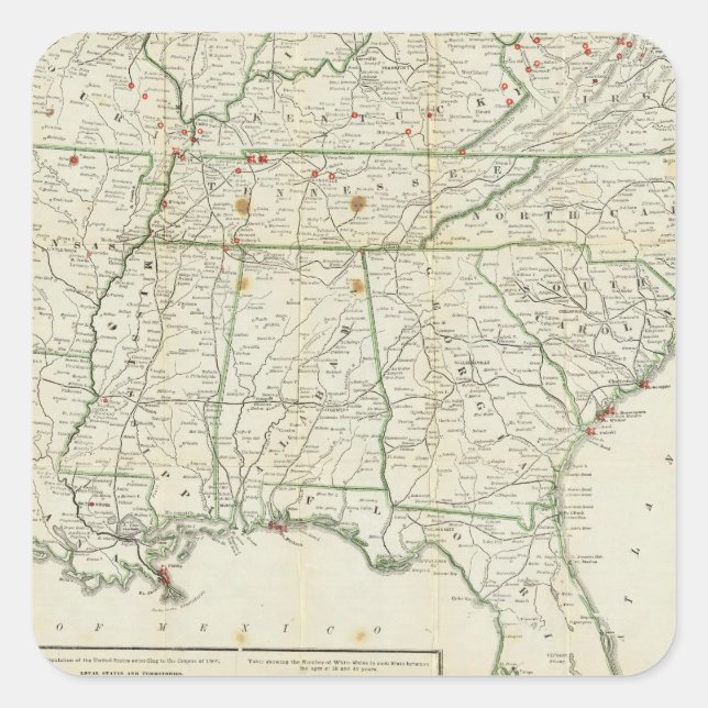 Sticker Carré La carte historique de la guerre (Devant)