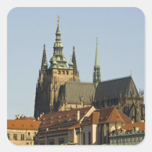 Sticker Carré La cathédrale Saint-Guy et le château de Prague, l