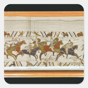 Sticker Carré La cavalerie normande attaque les Anglais