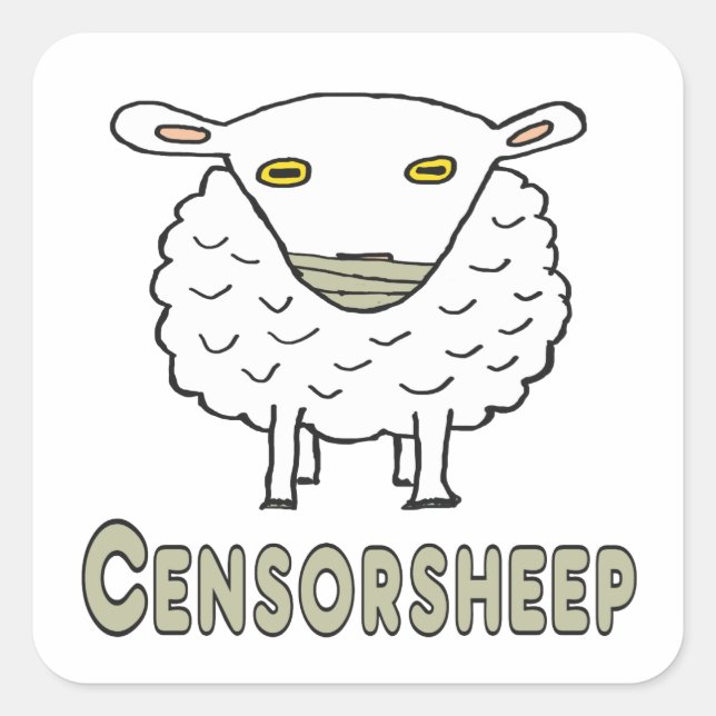 Sticker Carré La censure des moutons (Devant)