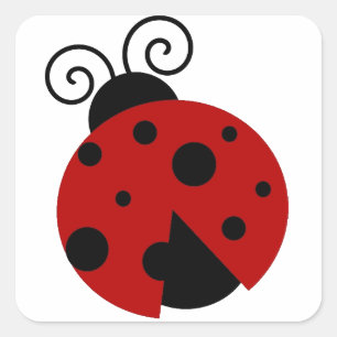 Sticker Carré La chance est un joli dessin de Ladybug