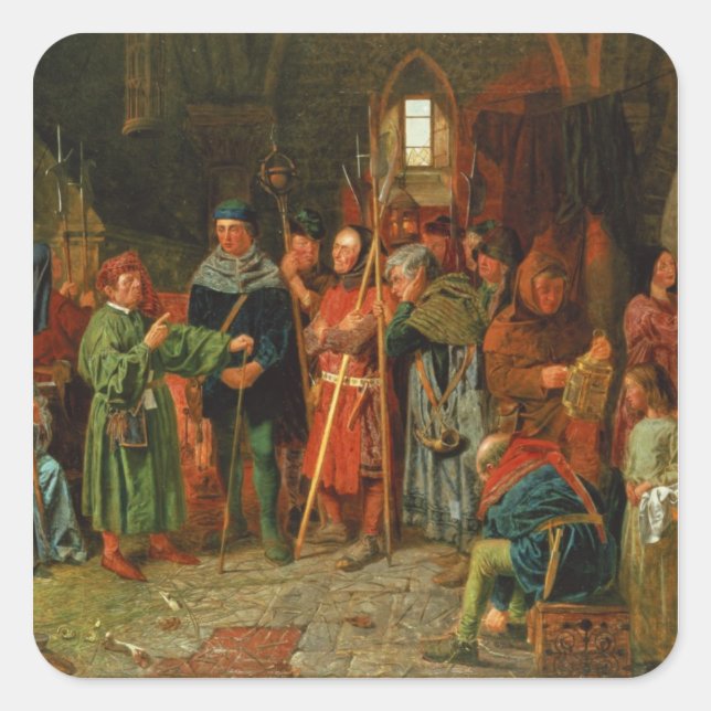 Sticker Carré La charge de la canneberge à la montre (Devant)