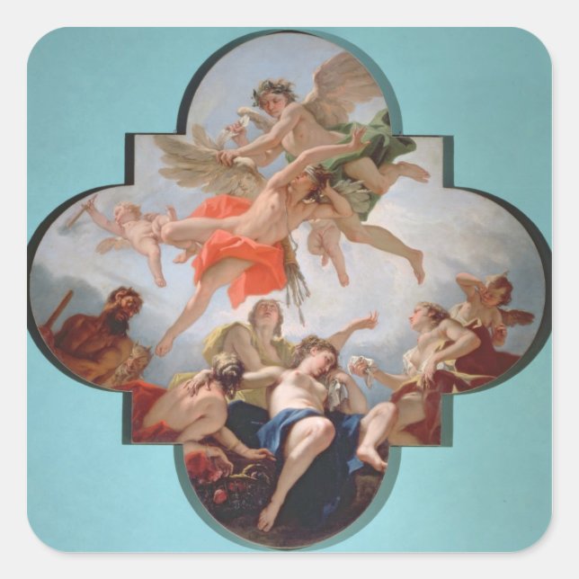 Sticker Carré La Châtiment de Cupidon (huile sur toile) (Devant)