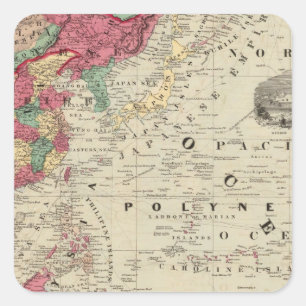Sticker Carré La Chine est. Les Indes Australie et l'Oceanica