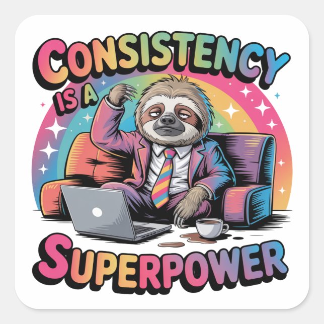Sticker Carré La cohérence est une superpuissance (Devant)