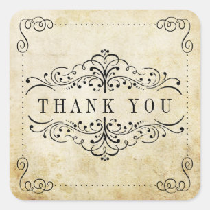 Sticker Carré La collection de mariage vintage fleurie et ornée