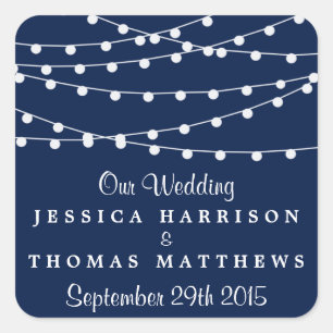 Sticker Carré La Collection Mariage Bleu Marine Lights