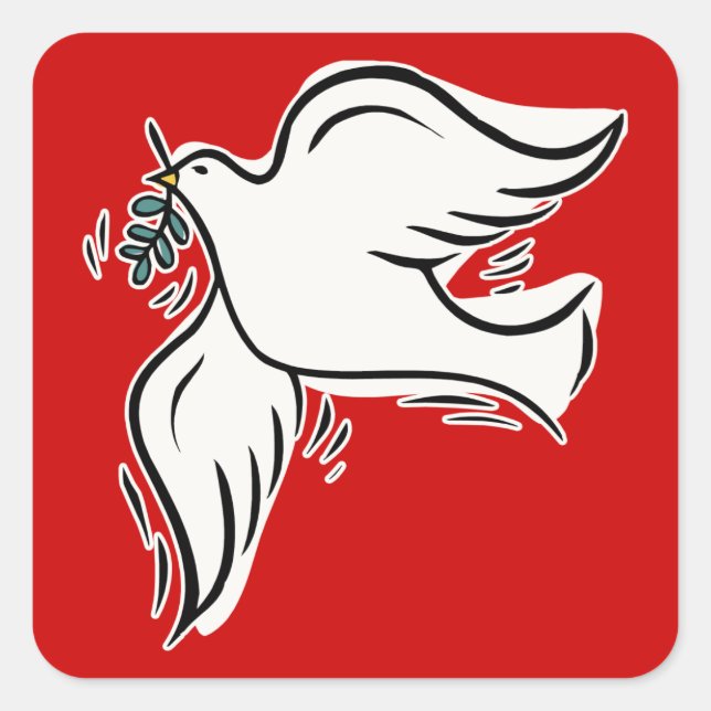 Sticker Carré La colombe de la paix (Devant)