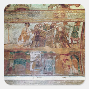 Sticker Carré La construction de la tour de Babel