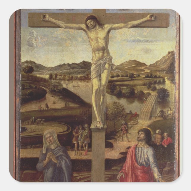 Sticker Carré La Crucifixion, c.1455 (Devant)