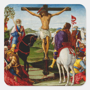 Sticker Carré La Crucifixion par Benvenuto di Giovanni