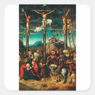 Sticker Carré La Crucifixion par Lucas Cranach l'Ancien