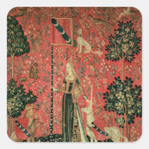 Sticker Carré La Dame et la licorne : 'Touch'