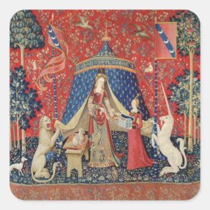 Sticker Carré La Dame et l'Unicorne : 'À mon seul désir'
