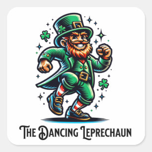 Sticker Carré La danse Leprechaun