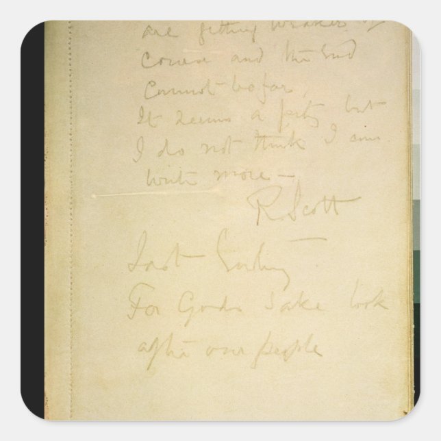 Sticker Carré La dernière page de son journal, Antarctique (Devant)