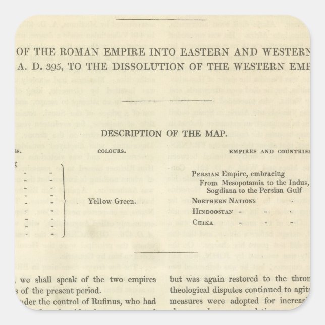 Sticker Carré La dissolution de l'Empire occidental 476 ap. (Devant)