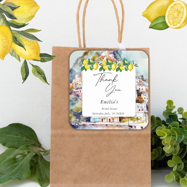 Sticker Carré La Dolce Vita Fête de Mariage Estivale Italienne (Créateur téléchargé)