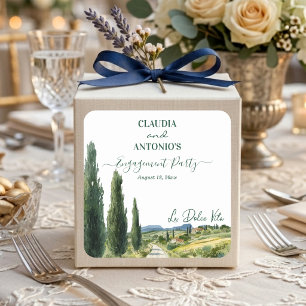 Sticker Carré La Dolce Vita Fête Élégante de Fiançailles