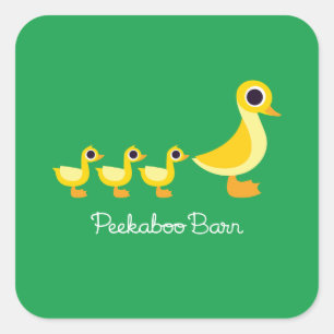 Sticker Carré La famille du canard