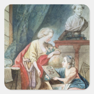 Sticker Carré La famille Necker en 1780