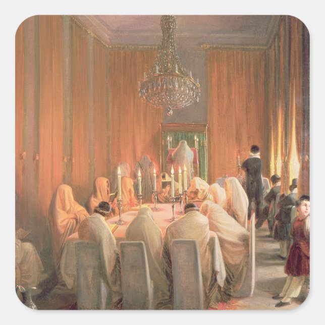 Sticker Carré La famille Rothschild à la prière (Devant)