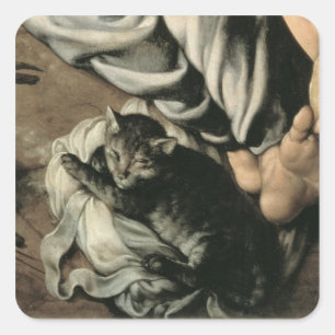 Sticker Carré La famille sainte autour d'un feu, c.1532-33
