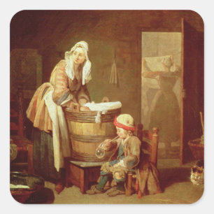 Sticker Carré La femme de la blanchisserie