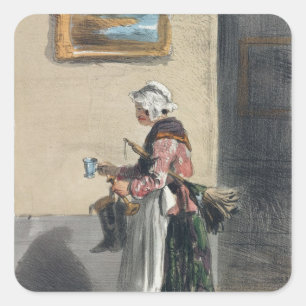 Sticker Carré La femme de ménage, de 'Les Femmes De Paris