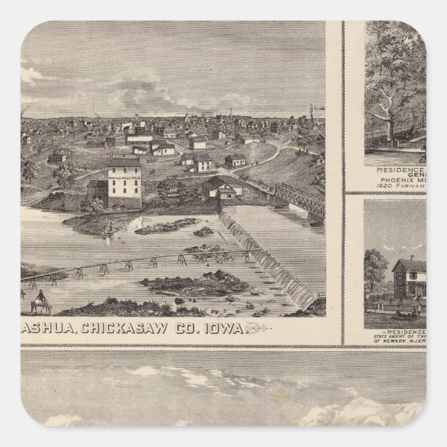 Sticker Carré La ferme et la résidence de Nashua (Devant)