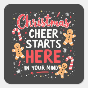 Sticker Carré La fête de Noël commence ici la sensibilisation à