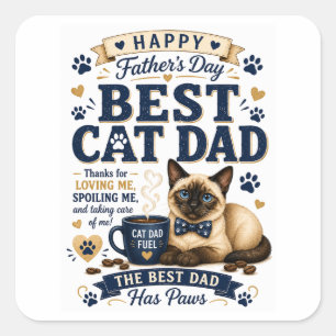 Sticker Carré La fête des pères pour papa chat
