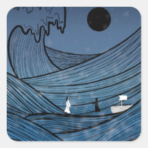 La foi à travers l'autocollant carré de tempête