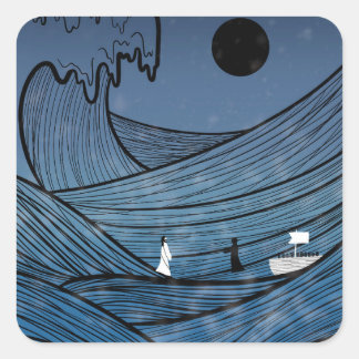 Sticker Carré La foi à travers l'autocollant carré de tempête