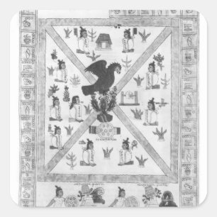 Sticker Carré La fondation de Tenochtitlan