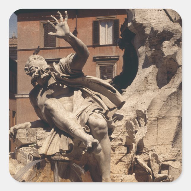 Sticker Carré La Fontaine des Quatre Rivières (Devant)