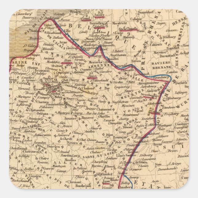 Sticker Carré La France 1814 a 1840 (Devant)