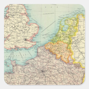 Sticker Carré La France, la Belgique et la Hollande politiques