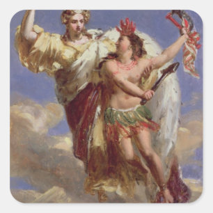 Sticker Carré La France soutient l'Amérique