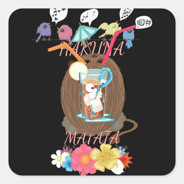 Sticker Carré La générosité de la nature tropicale" La citronnel (Devant)