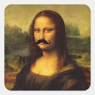 Sticker Carré La Gioconda À La Barbe